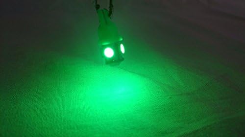 Equinox Global - 2x Green LED Car Lights Bulb T10 Direct Fit For T10 194 186 2825 5W5 Dome Map Trunk License Plate