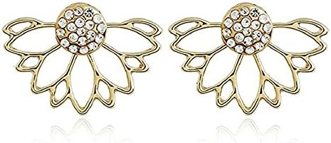Sophie Land Handmade Lotus Drop Dangle Earring Studs (Golden)