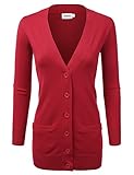 NINEXIS Women's Button Down Longline Cardigan with Patch Pockets S-XL (6 Colors)