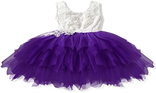 eleganceoo Girl Dress Kids Ruffles Lace Party Wedding Dresses