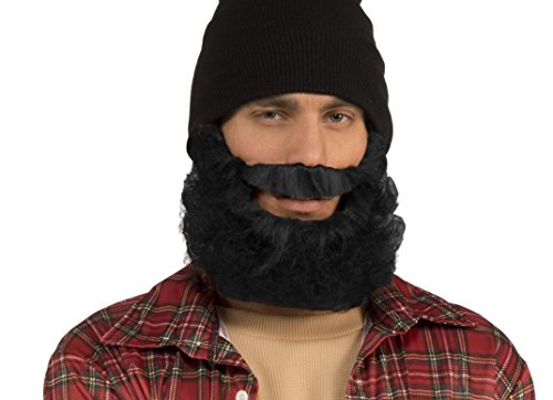 Black Curly Beard with Moustache