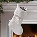 EDLDECCO 20.5 inch Snowy White Cozy Faux Fur Christmas Stocking for Holiday Party Decorations Gift-One Piece