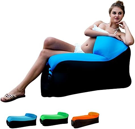 Inflatable Lounger Chair with portable carry bag for various uses (Blue Chair)
