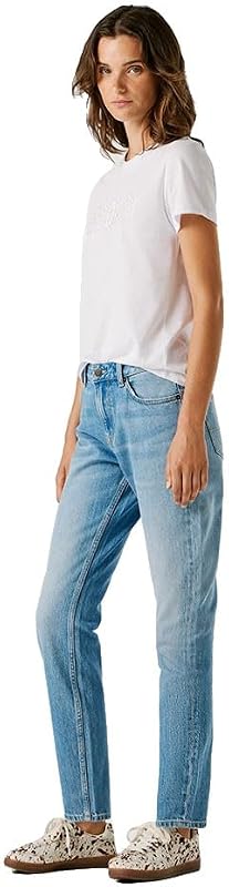 Tapered Jeans HW Violet, Blu (Denim-2vc), 31 W/30 L Donna