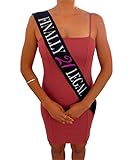 Finally Legal Sash - 21st Birthday -Happy Birthday Party Supplies, Ideas and Decorations- Funny Birthday