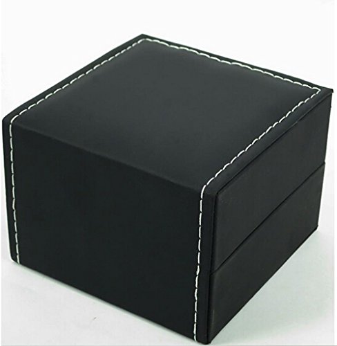 Single Leather Watch Box Jewellery Bracelets Case Gift Box Black Cushion