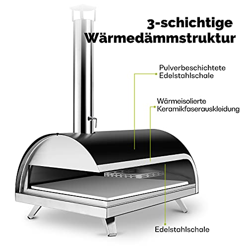 CHANGE MOORE 12" Outdoor Pizza Oven Wood Fired, with Insulated Lining