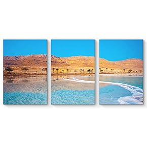 3 Piece Canvas Wall Art for Living Room Bedroom Home Artwork Paintings Romantic Beach Ready to Hang - 16"x24" x 3 Panels