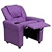 Flash Furniture Contemporary Lavender Vinyl Kids Recliner with Cup Holder and Headrest