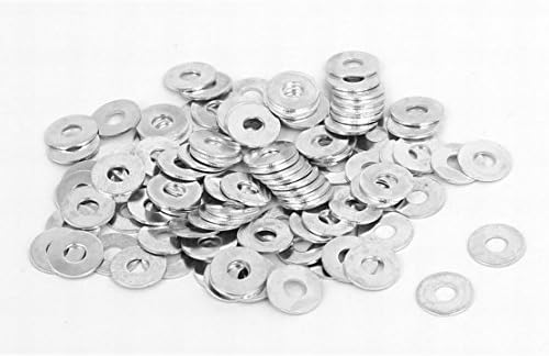 Uptell M2.5 x 7mm x 0.5mm White Zinc Plated Flat Washers Gaskets Spacers 100PCS