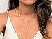 S.J JEWELRY Women Simple Delicate Full Moon 14K Gold Plated/Rose Gold/Silver Plated Layered Pendant Handmade Star Chokers Necklaces (Rose Gold)