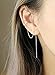 Threader Tassel Earrings 925 Sterling Silver Cuff Chain Earrings for Women Cartilage Earrings