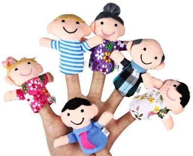 6 Pcs Family Finger Puppets Cloth Doll Baby Kids Educational Hand Toys Gift