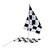 HESTYA 40 Pieces Checkered Black and White Pennant Banner Racing Flags and 24.6 Feet Checkered Pennant Flags Banners with Plastic Stick for Race Themed Party Sport Events