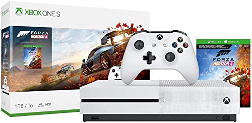 Microsoft Xbox One S 1TB/2TB Forza Horizon 4 Bonus Bundle: Forza Horizon 4, Xbox Wireless Controller, Xbox One S 4K HDR Console – White One S Gaming Console with 4K Blu-Ray Player
