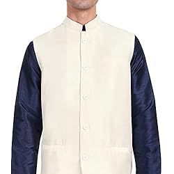 SKAVIJ Men's Indian Dupion Silk Kurta Pajama And