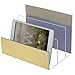 MyGift 3 Slot Modern Mail Sorter - Clear Acrylic Document Desk Filing Organizer, Letter Holder with Gold Mirror-Surfaced Front Panel