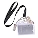 KUUQA 12 Pack Horizontal Strap Name Badge Holder Card Holder with Black Lanyard for Business