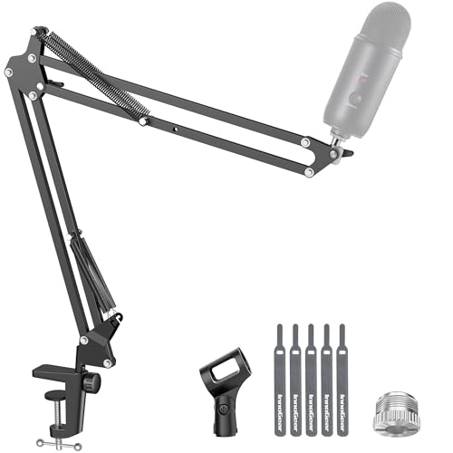 Photo 1 of  Boom Arm Microphone Mic Stand for Blue Yeti HyperX QuadCast SoloCast Snowball Fifine Shure SM7B and other Mic, Medium