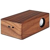 Aolyty Wooden Rechargeable Magic Induction Speaker Stereo Audio for Phones, PC, and Computers (Dark Walnut Color)