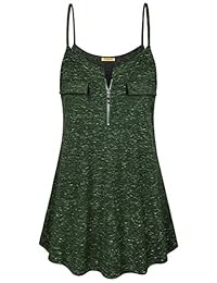 Camiseta sin mangas con cremallera y cuello en V para dama