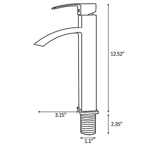 VCCUCINE Contemporary Modern Brushed Nickel Tall Single Handle Bathroom Vessel Sink Faucet, Laundry Stainless Steel Sink Faucet With Two 3/8" Hoses - Thumbnail 6