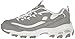 Skechers Sport Women's D'Lites Memory Foam Lace-up Sneaker,Biggest Fan Grey/White,8.5 M US