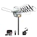 Outdoor TV Antenna, VIEWTEK Amplified HD Digital HDTV Antenna 150 Mile Range Motorized 360 Degree Rotation, Antennae for 2 TVs Support - UHF/VHF Signal Wireless Remote Control - Longer 33FT Coax Cable