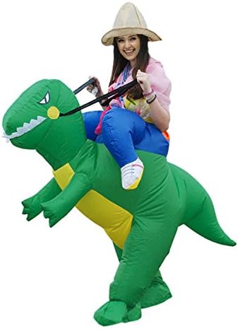 Inflatable Dinosaur T-REX Fancy Dress for Adult ,Kids (Adult, Green)