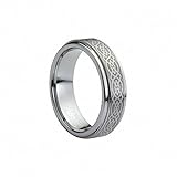 6mm Men's or Ladies Tungsten Carbide Ring Wedding Band with Laser Engraved Celtic Knot Design -