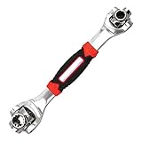 Multi-Function Socket Wrench, 48 Tools In One with 360 Degree Rotating Head, Tiger Wrench Works with Spline Bolts, Torx, Square Damaged Bolts, 6-Point, 12-Point, and Any Size Standard or Metric