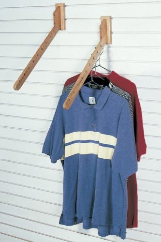 FA Edmunds Wall Mounted Downslat Wooden Clothes Towel Hanging Display Rack Stand