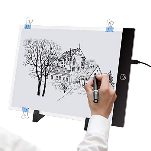 Diamond Painting A4 LED Light Pad Kits, Ultra-Thin Portable LED Light Box Board Tablet Tracer Artcraft Tracing Light with Stand and Clips Apply to Full Drill & Partial Drill 5D Diamond Painting