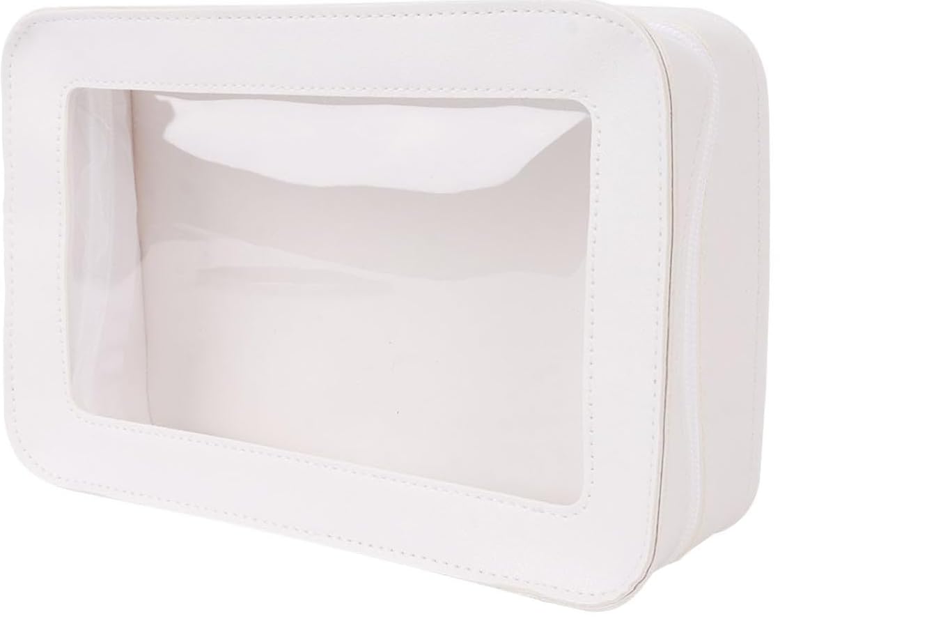 Clear Makeup Bag Travel Makeup Bag White Clear Travel Toiletries Toiletry Cosmetic PVC Cosmetic Wash Business Bedroom Bathroom for Women