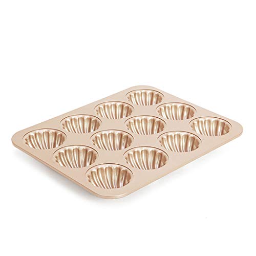 UniM 12 Cavity Financier Madeleine Seashell Shaped Baking Pan Nonstick Cake Mold Kitchen Biscuit Bakeware