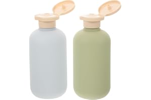 Baluue 2pcs Squeeze Bottles with Flip Caps, 200ml Refillable Leak Proof Plastic Toiletries Bottles Shampoo Containers for Lot
