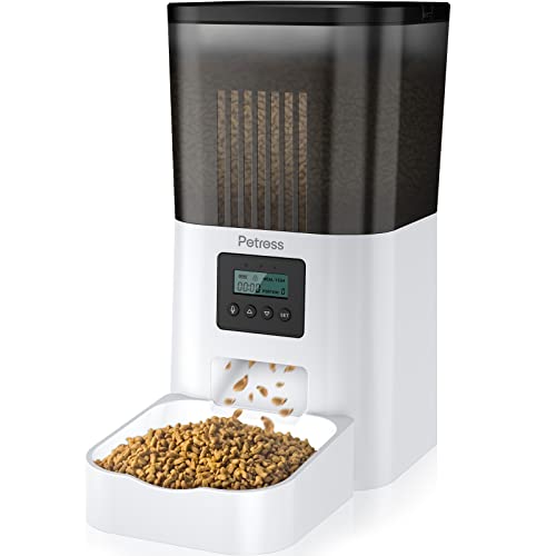 Automatic Cat Feeder Timed Cat Feeder Pet Dry Food Dispenser with Clog