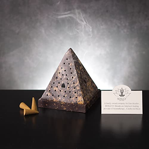 Hosley's 5" High Large Soapstone Triangle Pyramid, Incense Cone Holder