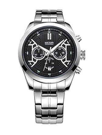 Gmarks Elegant Design Analog Chronograph Sports Series Steel Watch -3016 Siler Steel
