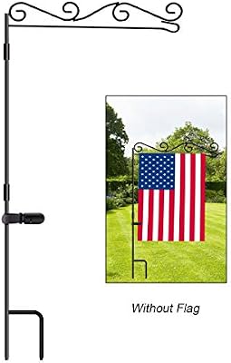 Hoosun Garden Flag Stand Premium Garden Flag Pole Holder Black Metal Powder Coated Weather Proof Paint 37 9 H X 15 7 W For Outdoor Garden Lawn Without Flag Amazon Sg Lawn Garden