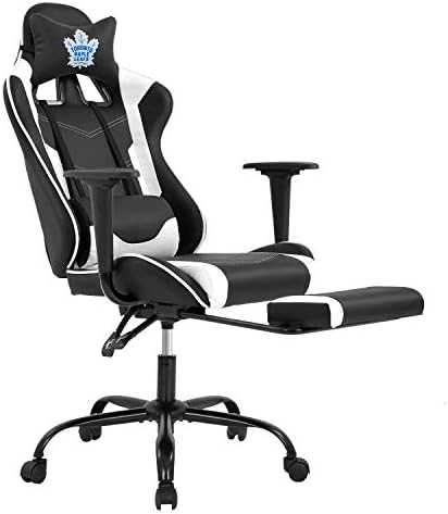 Ergonomic Office Chair Pc Gaming Chair Desk Chair Executive Pu Leather Computer Chair Lumbar Support With Footrest Modern Task Rolling Swivel Chair For Women Men White Mission Relief