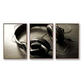 Framed Canvas Wall Art for Living Room, Bedroom Microphone Canvas Prints for Modern Home Decoration Ready to Hang - 16"x24"x3 Panels