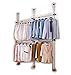 Goldcart Portable Indoor Garment Rack Tools Free DIY Coat Hanger Clothes Wardrobe 3 Poles 4 Bars. Heavy Duty Stainless Steel Poles and Bars. 60kg Loading Per Horizontal Bar. Free Reach Hook.[3204]
