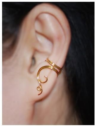 2 line 20gauge Spiral Vine Ear cuff - Type B, Ear Jacket, Ear Wrap, cartilage earring/Please select an option.