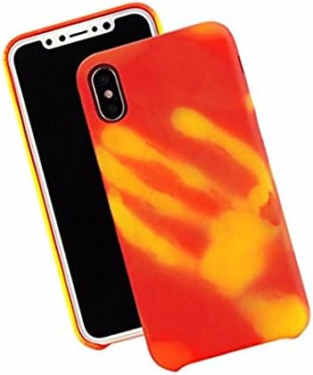 KOSBON Thermal Sensor Phone Case Heat Induction Color Changing Holster Ultra-Thin Hard PC Anti-Scratch Cover Protective Shell for for iPhone (Red to Yellow, for iPhone XR 6.1")