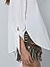 ROMWE Women's Off The Shoulder Knotted Long Sleeve Loose Blouse White M