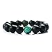 UINSTONE Men's Bracelet Semi-Precious Natural Stones Onyx 2 Rarely found Gem Grade Natural Turquoise 14mm