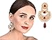 Touchstone Indian Bollywood Crystals and red Chand Bali Designer Jewelry Earrings in Gold Tone for Women
