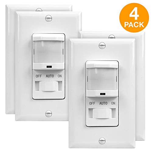 TOPGREENER TSOS5White in Wall PIR Motion Sensor Light Switch, Occupancy Sensor Switch, On/Off
