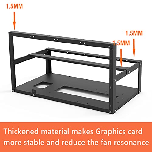 8GPU Mining Rig Frame, Steel Open Air Miner Mining Computer Frame Rig Case for Crypto Coin Currency Bitcoin ETH ETC ZEC Mining Accessories Tools - Frame Only, Fans & GPU is not Included